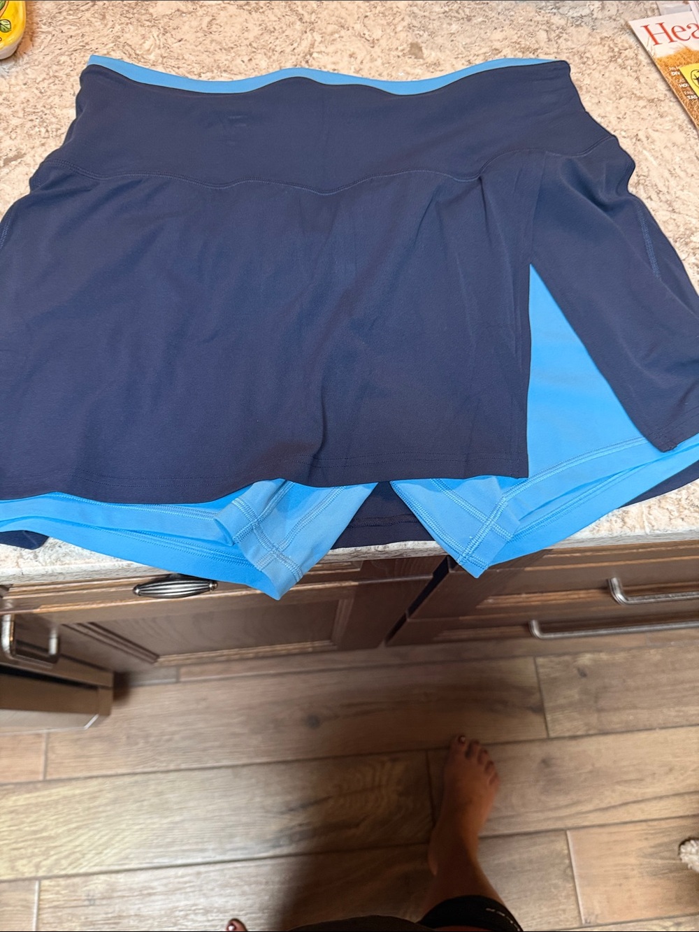 New without tags Lululemon athletica Navy Skort with Light Blue Inner Shorts